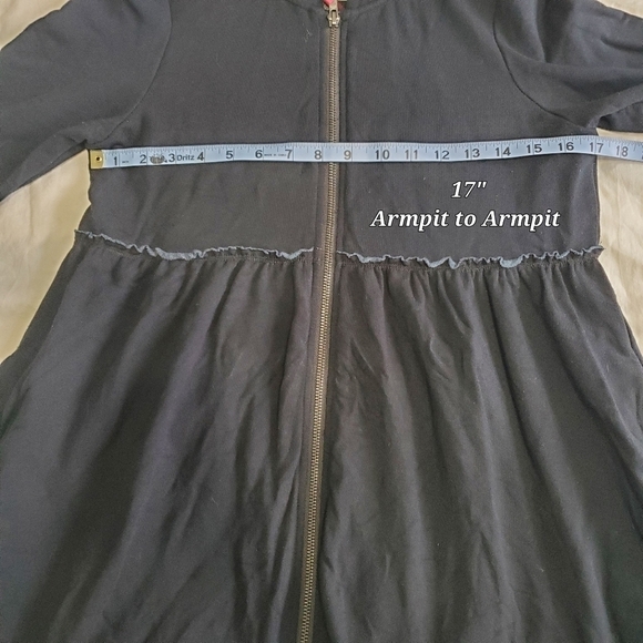 EVY'S Tree Womens Sophie Size Small Holiday Black Zip Up Baby Doll Hoodie - Picture 13 of 15